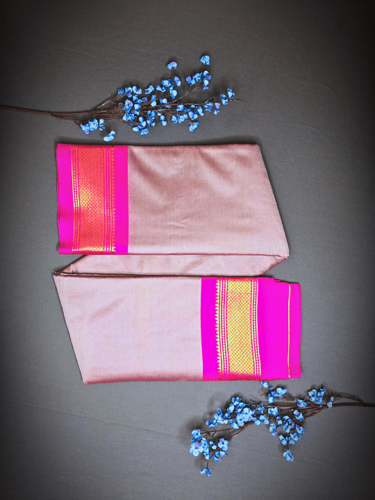 chandrakor saree, maharashtrian silk saree, traditional saree, zari border saree, festive saree, bridal saree, cultural wear, ethnic silk saree, handwoven saree, authentic maharashtrian saree, luxury silk saree, gudi padwa saree, wedding saree, peshwai saree, traditional indian attire.